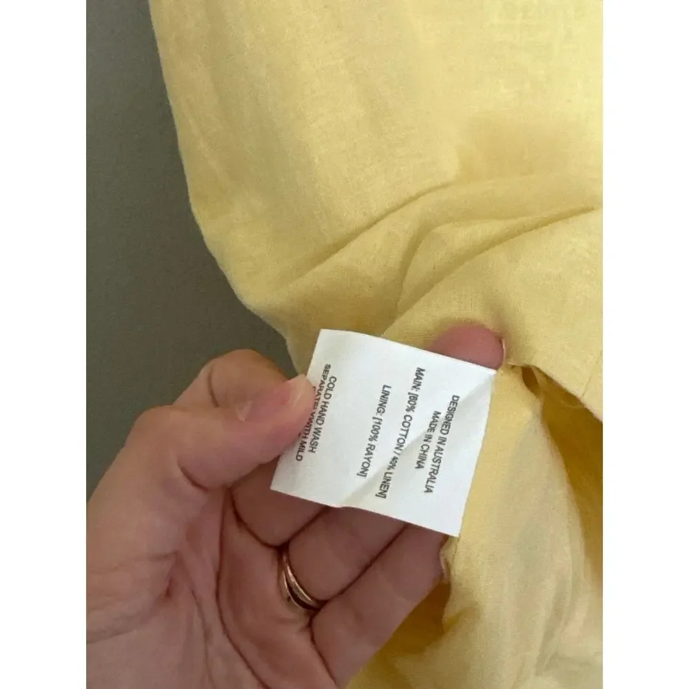 PETAL + PUP Meara Tie Front Vest Top Yellow Size Medium - Picture 7 of 7